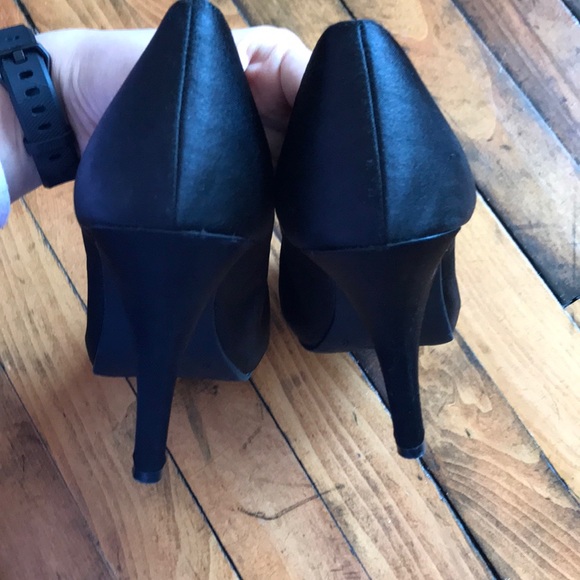 Black Satin Heels - Picture 3 of 5